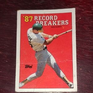 Topps '87 Record Breakers Card - Red and White